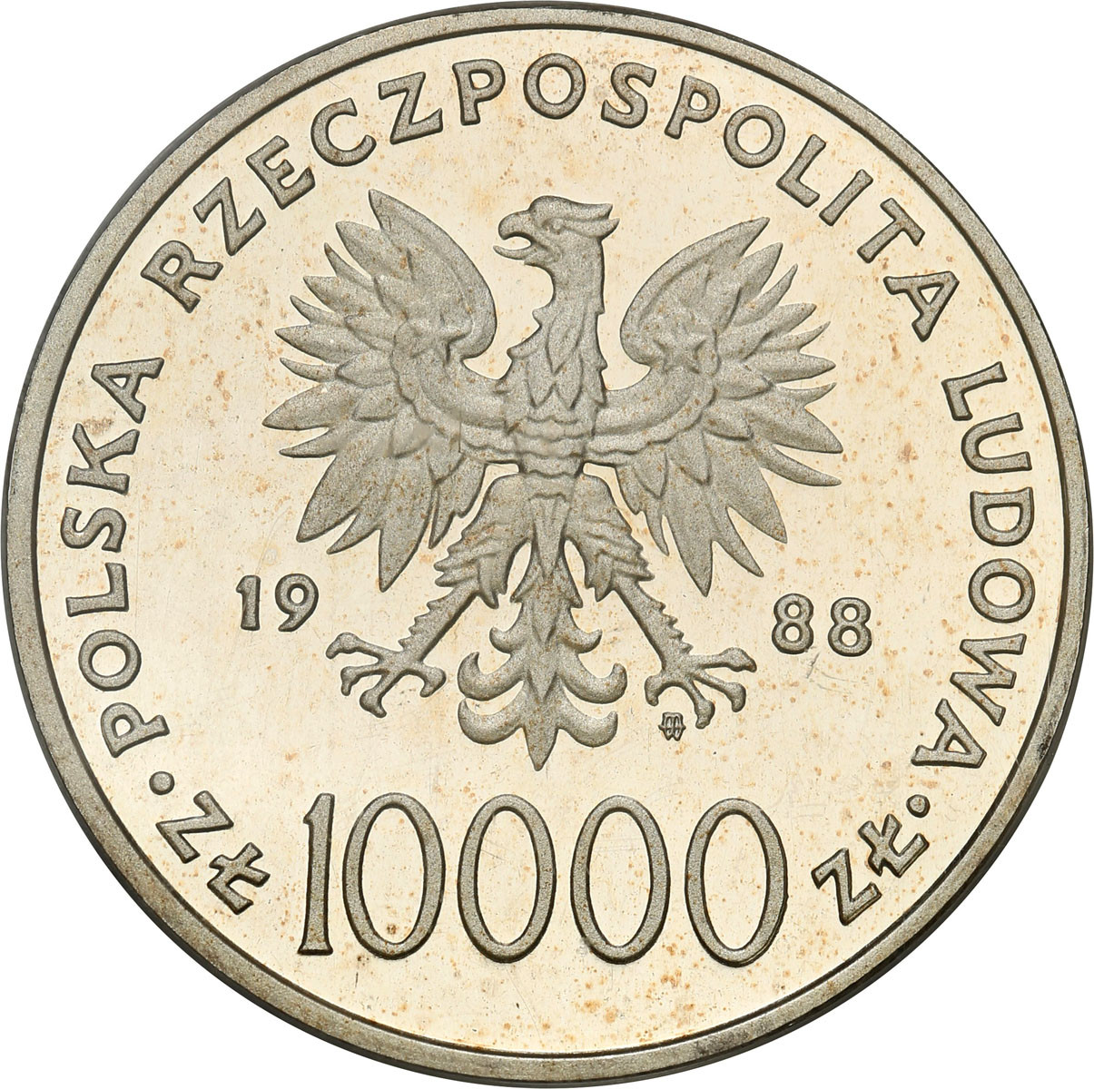 PRL. 10.000 złotych 1988 Jan Paweł II - X lat pontyfikatu PCGS PR67 DCAM